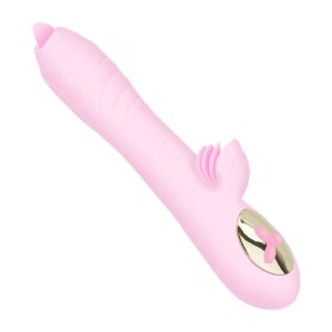 VIBRADOR COM ESTIMULADOR DE CLITÓRIS E MOVIMENTO VAI E VEM