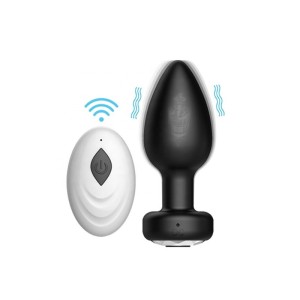 PLUG ANAL DE SILICONE EM FORMATO ANATÔMICO COM VIBRO E CONTROLE REMOTO