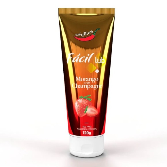 LUBRIFICANTE FACIL MORANGO COM CHAMPAGNE 120G Chillies