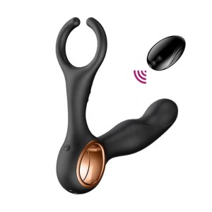 MASSAGEADOR DE PRÓSTATA COM ESTIMULADOR E CONTROLE REMOTO