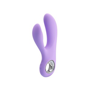 Vibrador Recarregável Ponto G com Estimulador Clitoriano com Saliências Massageadoras