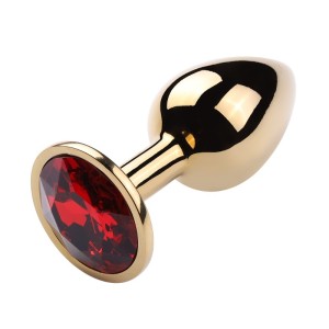 Plug Anal de Aço Redondo Dourado P