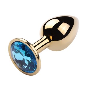 Plug Anal de Aço Redondo Dourado P