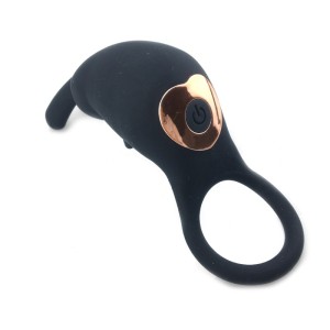 Anel Peniano Recarregável com Estimulador Clitoriano Coelho e 7 Modos de Vibração