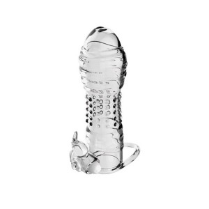 CAPA PENIANA COM ESTIMULADOR VIBRATÓRIO E 3,8 CM DE EXTENSÃO