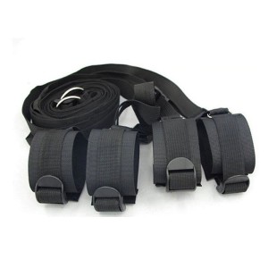 Kit  Bondage para Cama com  Algemas e Tonozeleiras