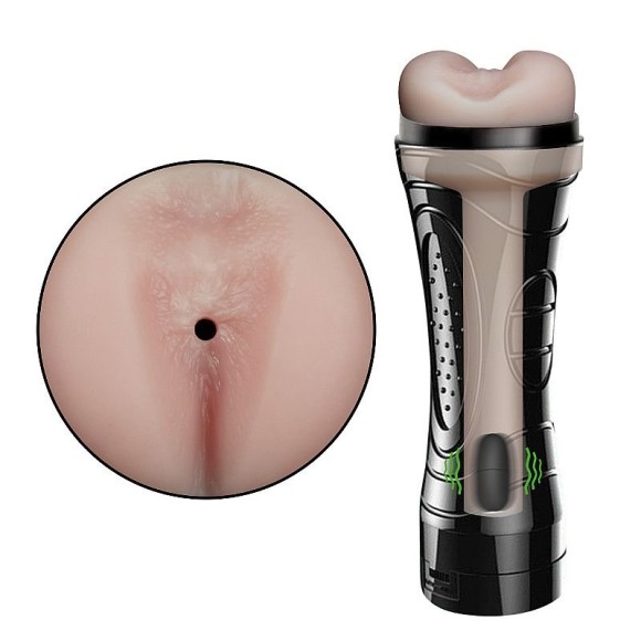 Masturbador Ânus em Cyberskin com Vibrador - Formato de Lanterna