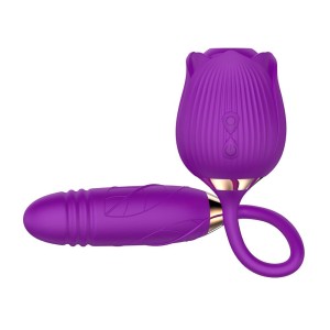 Vibrador Formato Rosa Duplo Flexível