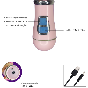 Vibrador Estimulação Tripla -  Recarregável
