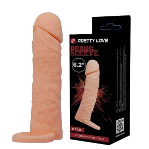 Capa Peniana Extensora Cyberskin com Anel para Escroto