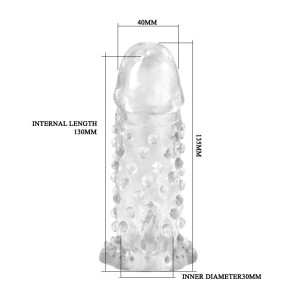 Capa Peniana Transparente com Nódulos Massageadores Estimulantes