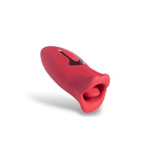 Vibrador Recarregável que Simula Beijo Francês Formato Boca com Língua