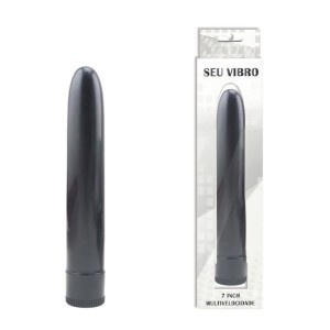 VIBRADOR PERSONAL 17,5cm MULTIVELOCIDADE E TEXTURA LISA PRETO GUANG