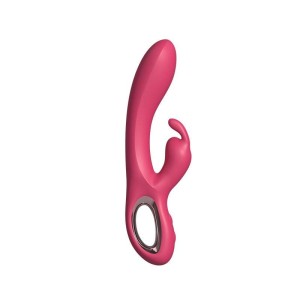 Vibrador Recarregável Ponto G com Estimulador Clitoriano com Formato Coelho