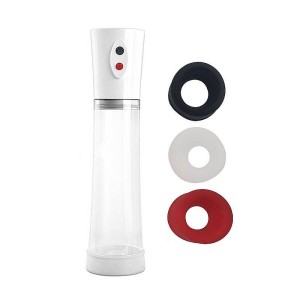 Bomba Elétrica Peniana Recarregável com  3 Aneis de Silicone