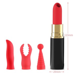 Batom Vibrador e Pulsador com Kit 3 Peças