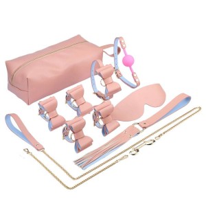 Kit Bondage com Detalhes em Laço Borboleta 8 Peças e Estojo Portátil