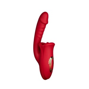 Vibrador Recarregável com Estimulador Clitoriano Formato Boca