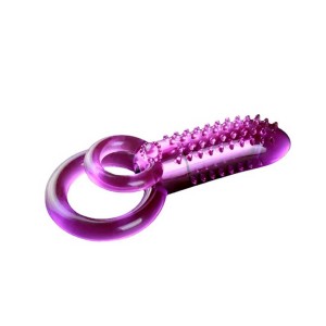 Anel Peniano Duplo Texturizado em Silicone Jelly e Bullet Vibratório