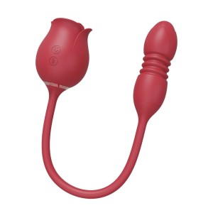 Rosa Vibrador e Pulsador com Movimentos de Vai e Vem