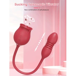 Rosa Vibrador e Pulsador com Movimentos de Vai e Vem