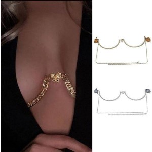 Joia para Seios em Strass Prateado