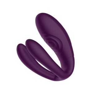 Vibrador de Casal Duplo com Pulsador de Clitóris e Controle Remoto