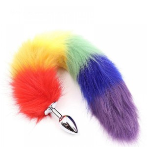 PLUG ANAL METAL CAUDA COLORIDA