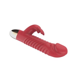 Vibrador Vai e Vem com Estimulador Clitoriano Formato Coelho