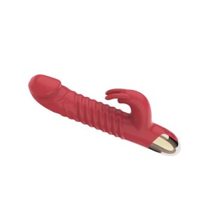 Vibrador Vai e Vem com Estimulador Clitoriano Formato Coelho
