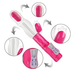 Vibrador com Movimento de Ondulações e com Estimulador Clitoriano à Pilha