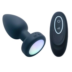 Plug Anal em Silicone com LED,com 10 Modos de Vibração e Controle Remoto sem Fio.