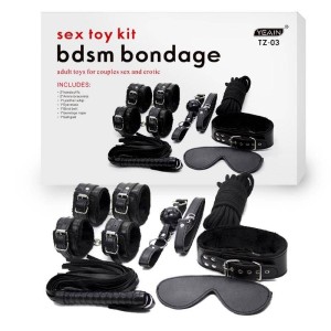 Kit Bondage com 7 Peças com Forro em Pelúcia