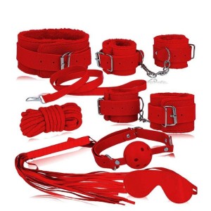 Kit Bondage com 7 Peças com Forro em Pelúcia
