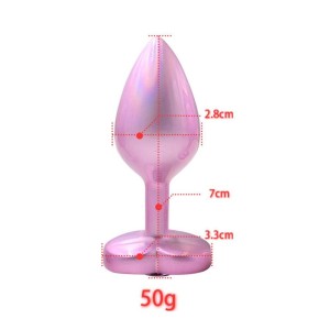 Plug Anal Luxo Coração P com Pedra Acrílico
