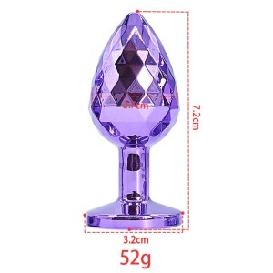 Plug Anal de Luxo Diamante com Pedra Acrílico Tamanho P
