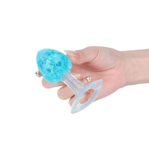 Plug Silicone Platina Diamante com Alça - Tamanho P