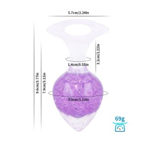 Plug Silicone Platina com Esfera de Vidro Interno e Alça - Coração - Tamanho M