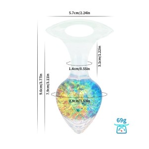 Plug Silicone Platina com Esfera de Vidro Interno e Alça - Coração - Tamanho M