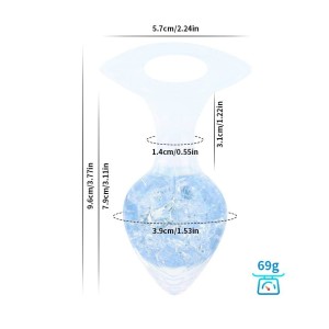 Plug Silicone Platina com Esfera de Vidro Interno e Alça - Coração - Tamanho M