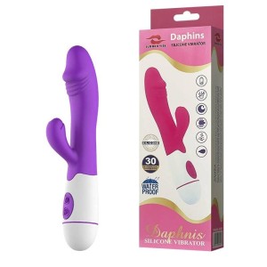 Vibrador com Detalhe de Glande com Estimulador Clitoriano à Pilha