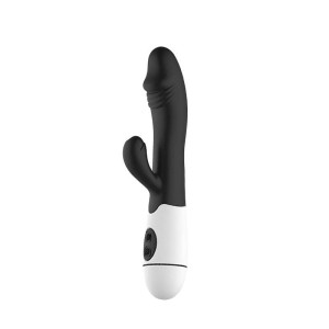 Vibrador com Detalhe de Glande com Estimulador Clitoriano à Pilha