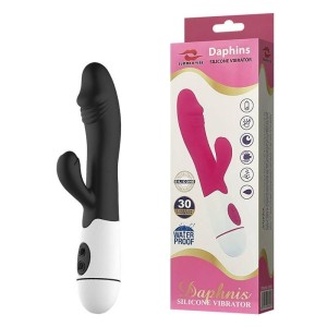 Vibrador com Detalhe de Glande com Estimulador Clitoriano à Pilha