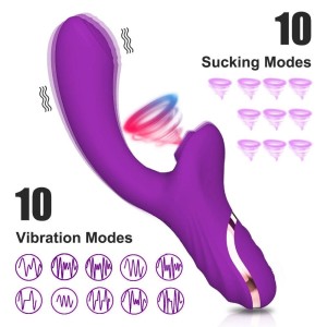 Vibrador Ponto G e Estimulador Clitoriano com  Pulsação