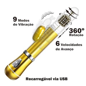 Vibrador Rotativo de Borboleta Cromado Recarregável