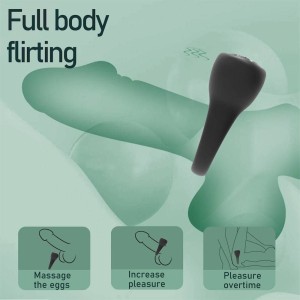 Anel Peniano Recarregável em Silicone com Estimulador Clitoriano