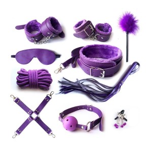 Kit Sado BDSM com 10 peças - Lilás