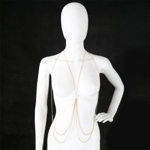 Colar de Corpo com Corrente e Pérola