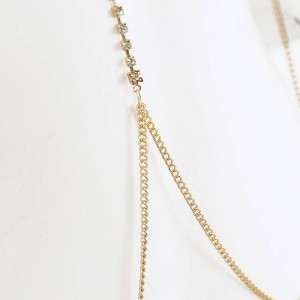 Colar de Corpo com Corrente e Strass