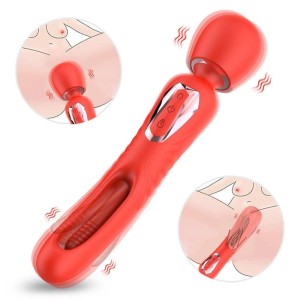 Vibrador Varinha Mágica Duplo Recarregável  com Batidinhas